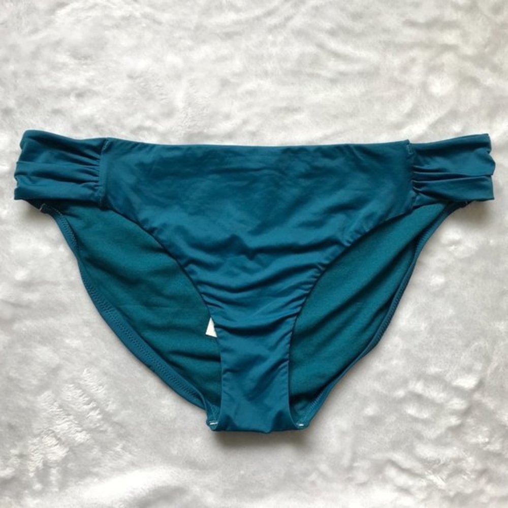 Leilani Women's‎ Teal Cayman Islands Shirred Side Basic Swimsuit Bottoms 16 NEW - Picture 3 of 6